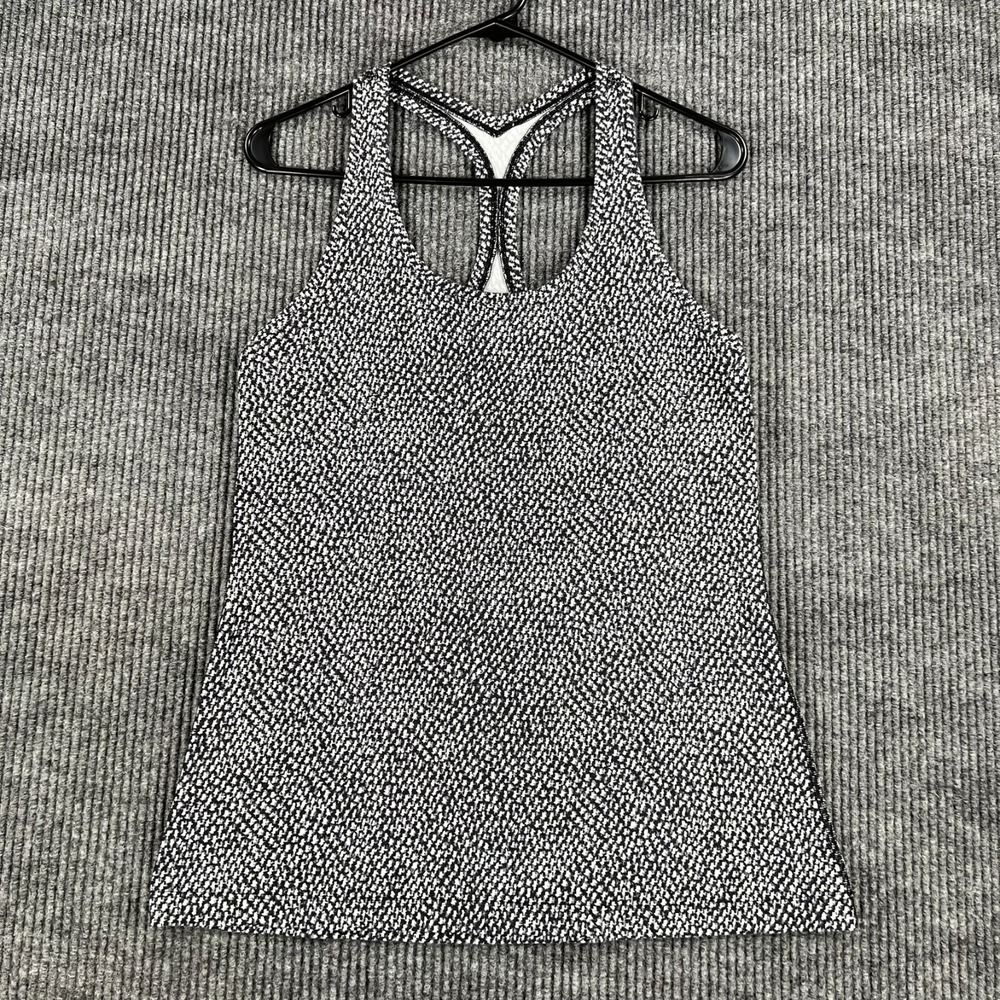 Lululemon Tank Top Shirt Womens Size XS Extra Small 4 Black White Geometric Gym - Picture 2 of 8